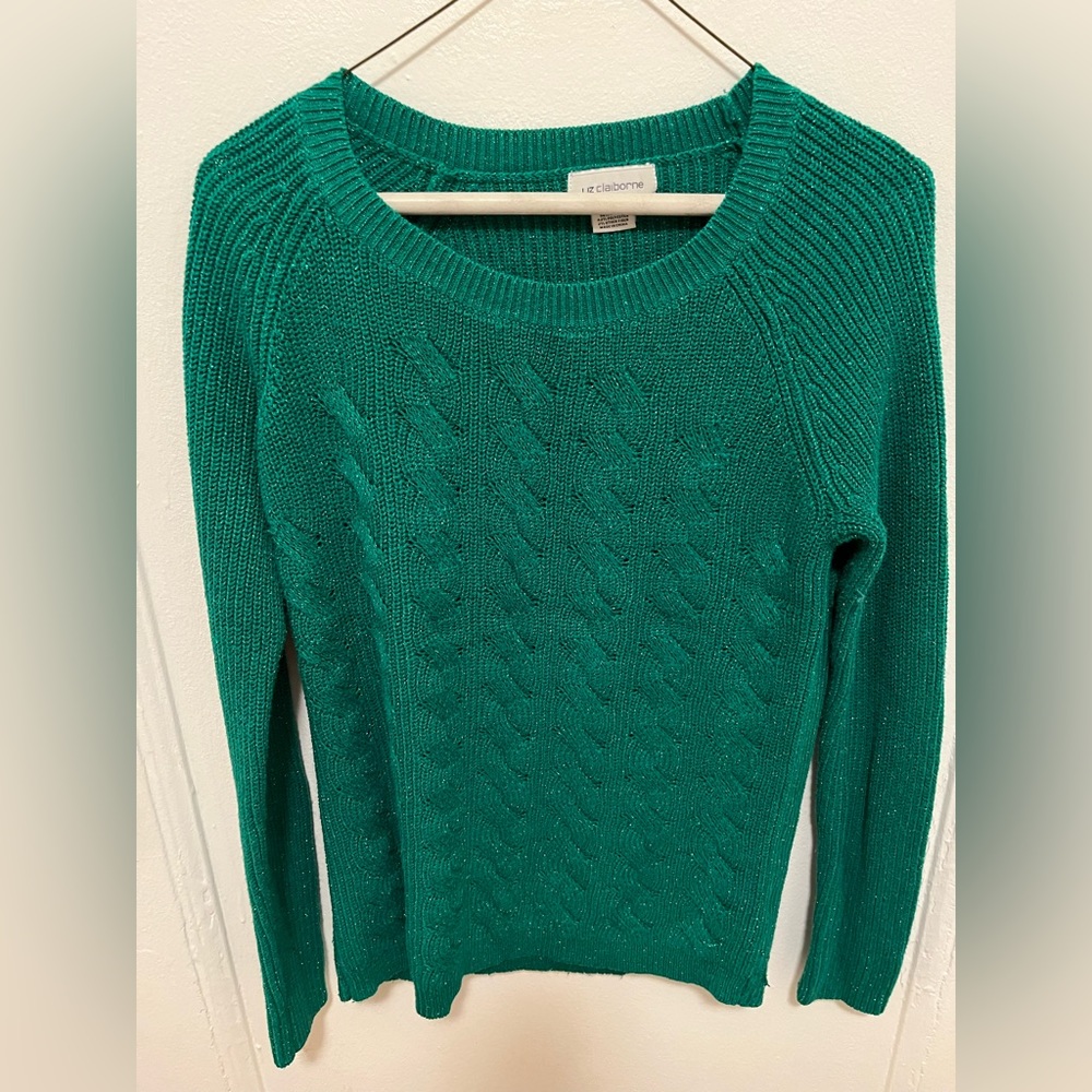 Liz Claiborne green sweater EUC size s small